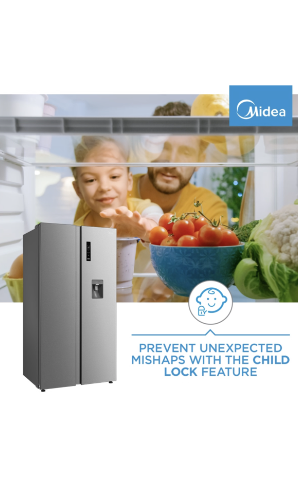 Midea 513L Inverter Side by Side Freezer Fridge Stainless Steel A+ - Image 8