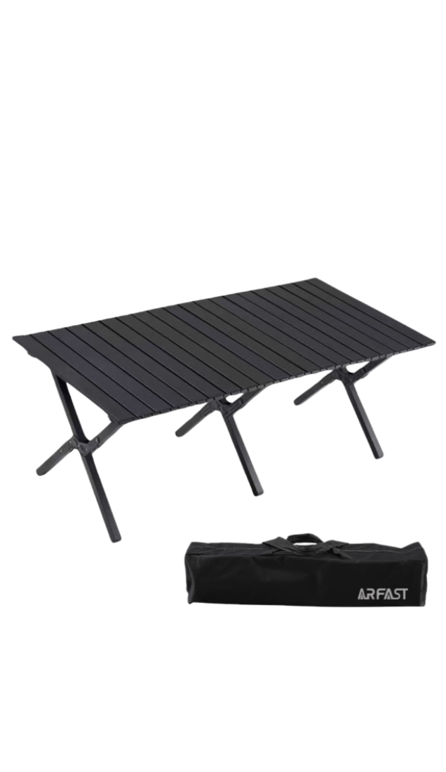 Arfast - 120 x 60cm Portable Folding Camping Table with X-shaped Leg