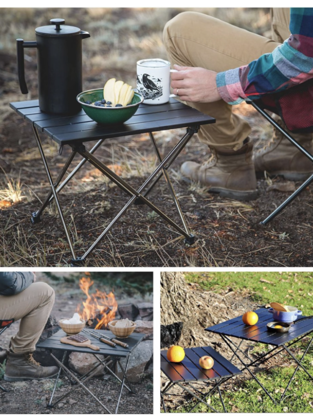 Glamping - Portable Folding Camping Table (Black) Small 40 x 35 x 30cm - M - Image 4