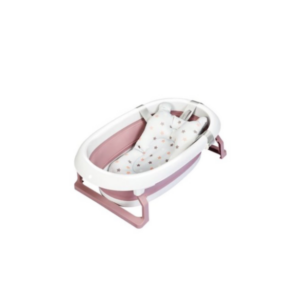 Folding Bath Tub Large Size Infants Bathtub With Pillow - Pink