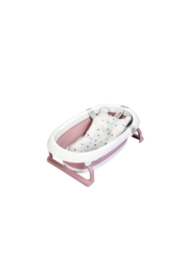 Folding Bath Tub Large Size Infants Bathtub With Pillow - Pink