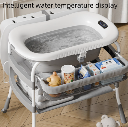 2-in-1 Baby Bathtub with Changing Table, Baby Care Table, Diaper Station - Image 5