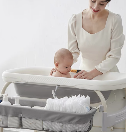 2-in-1 Baby Bathtub with Changing Table, Baby Care Table, Diaper Station - Image 7