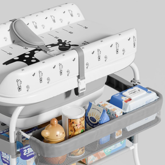 2-in-1 Baby Bathtub with Changing Table, Baby Care Table, Diaper Station - Image 8