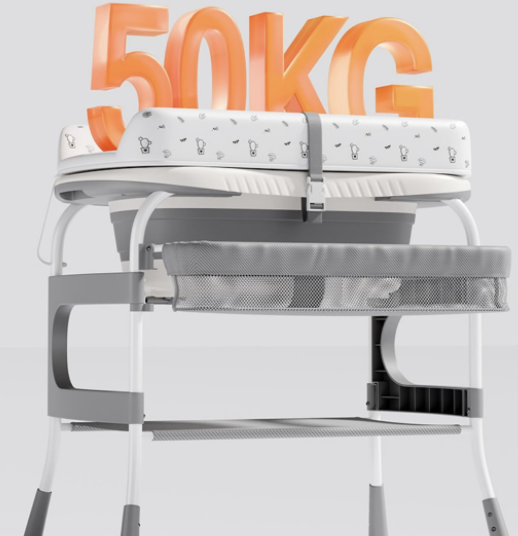 2-in-1 Baby Bathtub with Changing Table, Baby Care Table, Diaper Station - Image 9