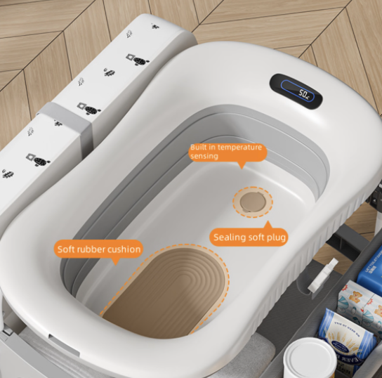2-in-1 Baby Bathtub with Changing Table, Baby Care Table, Diaper Station - Image 11