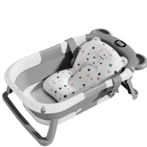 Portable Collapsible Baby & Infant Bath Tub Cushion & Temperature Sensor