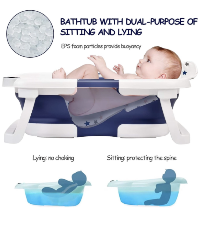 Portable Collapsible Baby & Infant Bath Tub Cushion & Temperature Sensor - Image 6