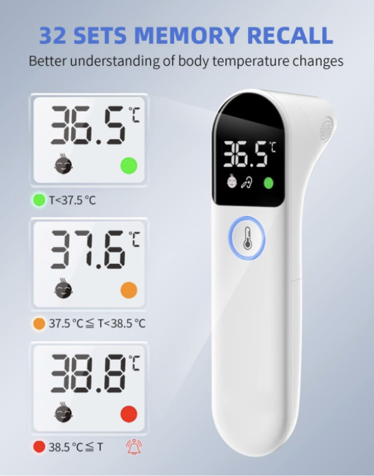 3-in-1 Baby Infrared Thermometer, Ear & Forehead Thermometer, LED Digits - Image 3