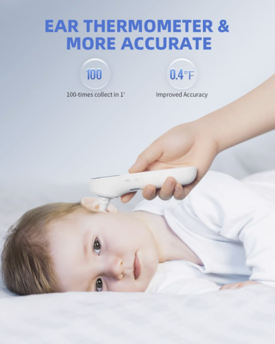 3-in-1 Baby Infrared Thermometer, Ear & Forehead Thermometer, LED Digits - Image 6
