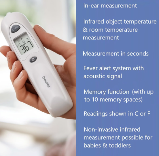 Beurer Ear Thermometer: Hygienic Caps, Infrared Tech, Rapid Result FT 58 - Image 4