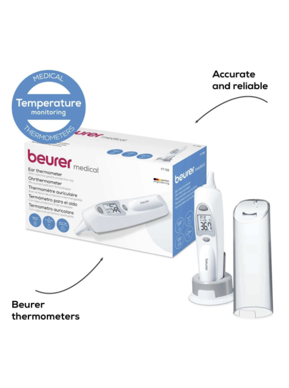 Beurer Ear Thermometer: Hygienic Caps, Infrared Tech, Rapid Result FT 58 - Image 11
