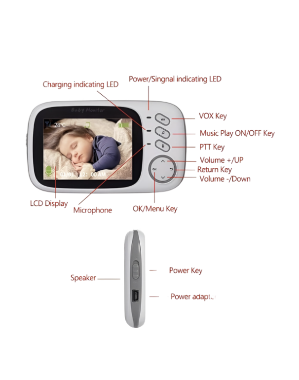 2-Way Wireless Baby Video Monitor With Smart Mode Remote - Image 3