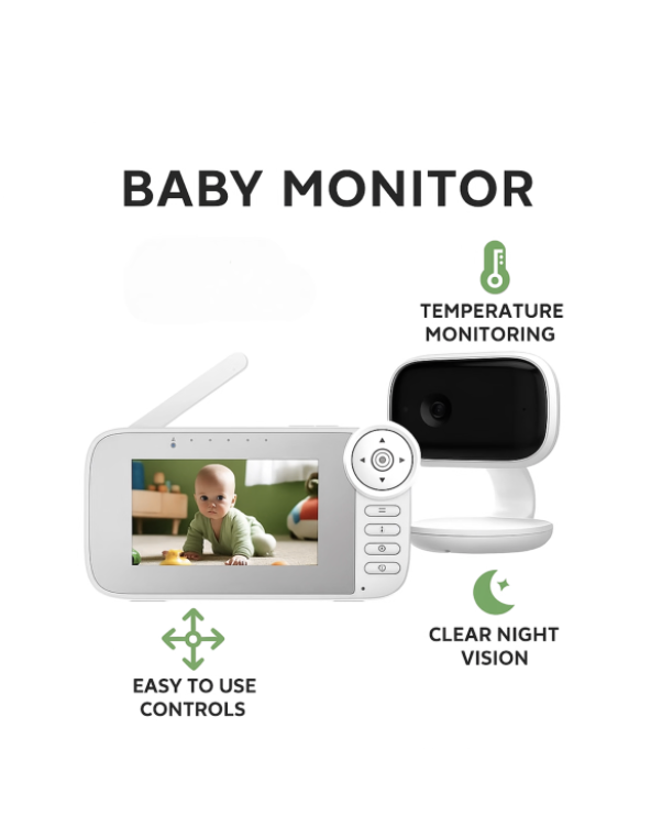 4.5" Baby Monitor - Large-Screen Smart Nursery Camera with HD Video - Image 5