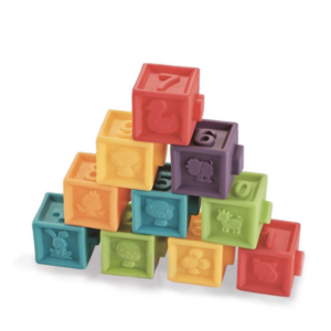 Premium Soft Squeeze Educational Baby Building Blocks - 12 Piece Set