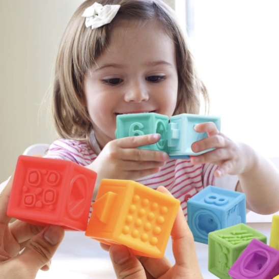 Premium Soft Squeeze Educational Baby Building Blocks - 12 Piece Set - Image 3