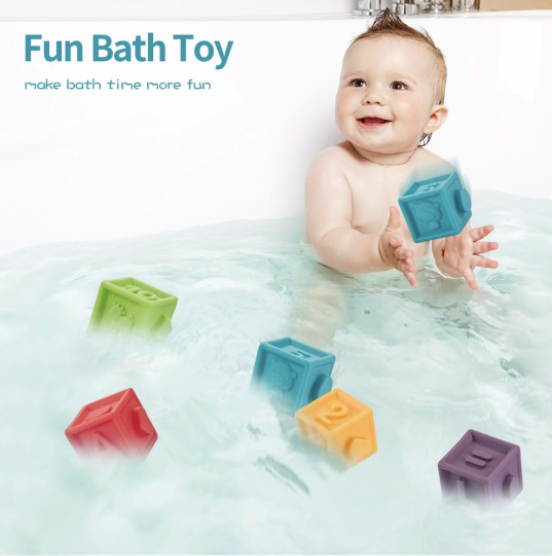 Premium Soft Squeeze Educational Baby Building Blocks - 12 Piece Set - Image 6