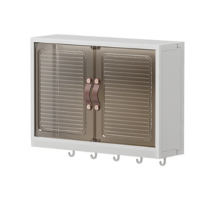 No-Drill Waterproof Wall-Mounted Bathroom Storage Box with Hooks