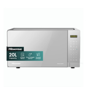 Hisense 20L 700W Digital Microwave Oven with 6 Preset Menus - Mirror Silver