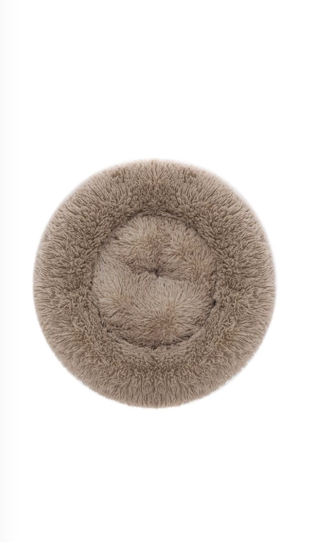 Pet Calming Bed for Dogs Cats Fluffy Round Doughnut Cuddler