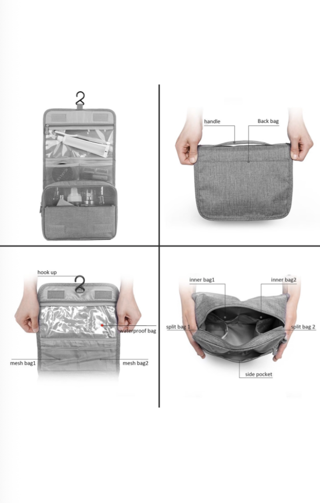 Heartdeco Airless Vacuum Travel Bottles & Toiletry Bag Set - Image 3