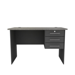 Contemporary Office Desk With Drawers - Grey + Kilkenny Oak