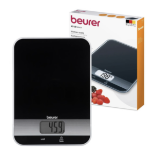 Beurer Germany Kitchen Scale: Digital. 1g-5kg. Tare Mode. KS 19 Black Glass