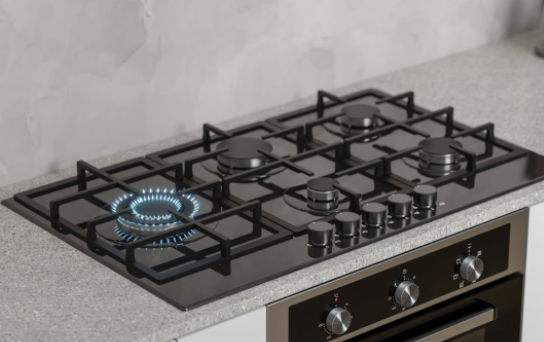 90cm Black Glass Gas Hob - Image 4