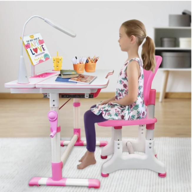 Kids Adjustable Desk And Chair With LED Light - Image 3