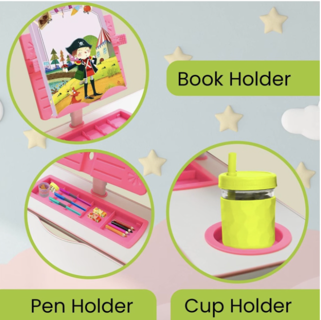 Kids Adjustable Desk And Chair With LED Light - Image 5