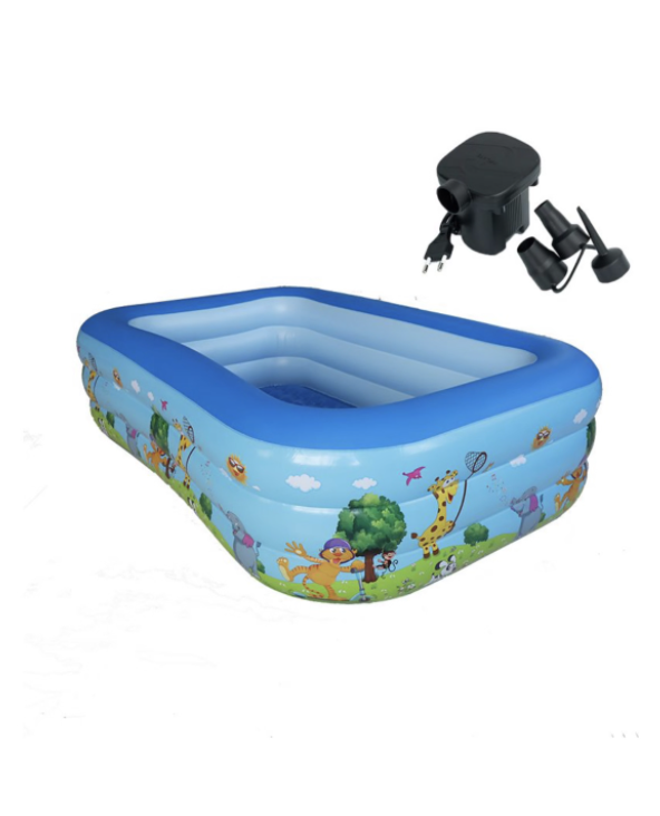 2.1M Inflatable Family Pool With Pump Family Pool Inflatable Swimming