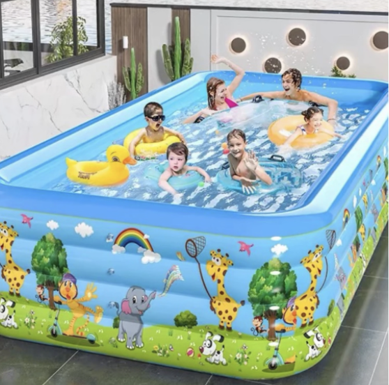 2.1M Inflatable Family Pool With Pump Family Pool Inflatable Swimming - Image 3