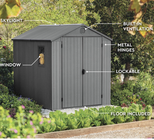 Keter Darwin 6x8ft Shed - Grey - Image 4
