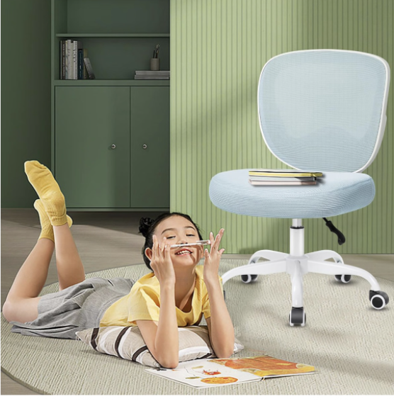 Ergonomic Kids Study Chair Adjustable Height Latex Cushion - Blue - Image 4