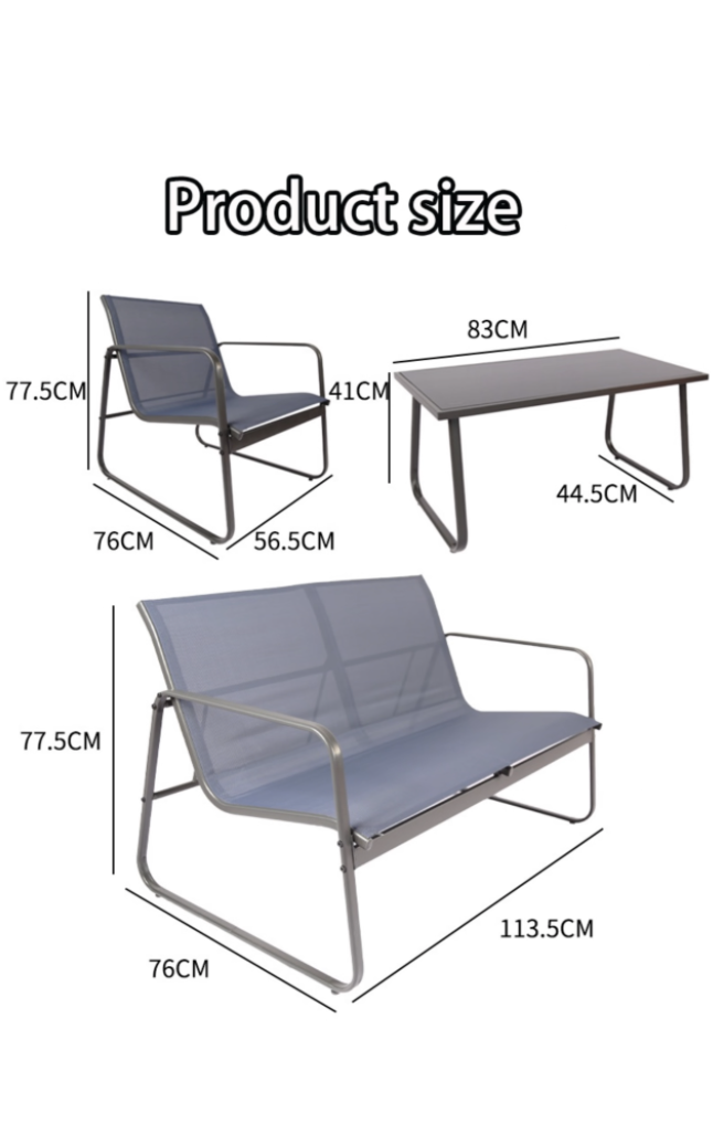 Patio Dining Furniture Set Outdoor Table and Chairs Set for Garden Lawn - Image 7