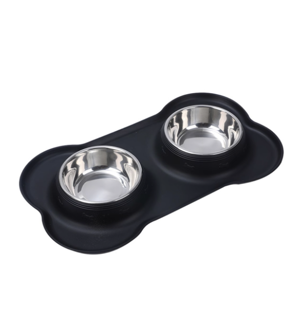 Double Dog Bowl Pet Feeding Station, Stainless Steel Water And Food Bowls