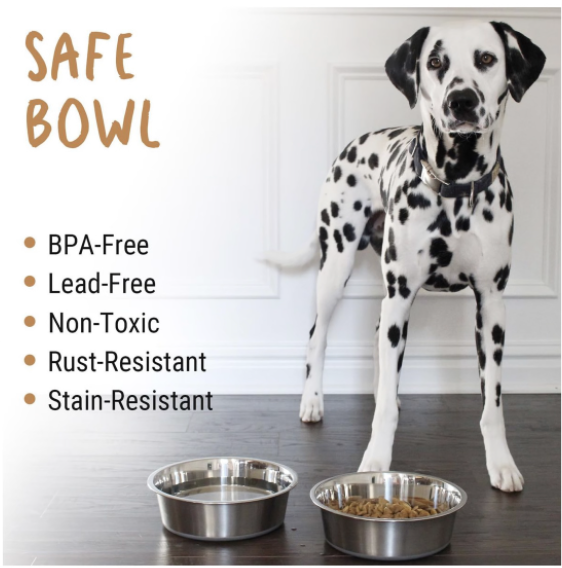 2 Pack 1800ml Stainless Steel Metal Dog Bowls - Image 3