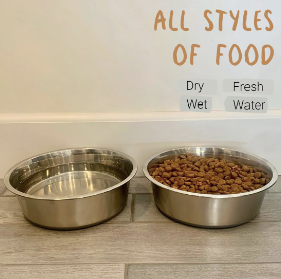 2 Pack 1800ml Stainless Steel Metal Dog Bowls - Image 5