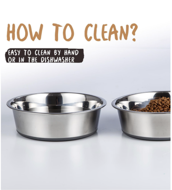 2 Pack 1800ml Stainless Steel Metal Dog Bowls - Image 6