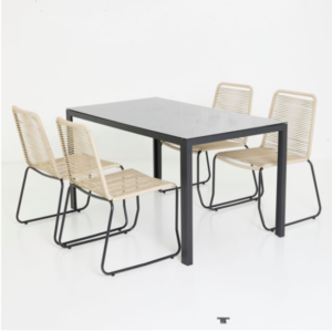 George & Mason - 5 Piece Madeira Dining Set - Natural Rope