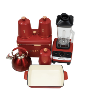 Kitchen Accessories Set - Bread Bin, Kettle, Blender & Baking Dish