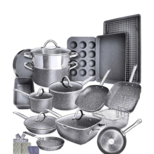 Nonstick Granite Cookware Pot Set - 23-Piece