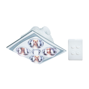 ACDC - Bathroom Heating Lamp & Light - 4 Lamp - Metal Finish