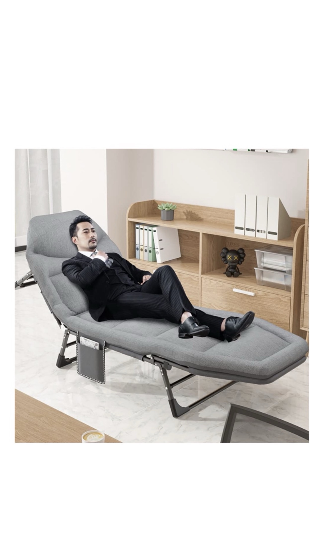 Foldable-Reclining Single Bed Patio Lounge Chair - Image 5