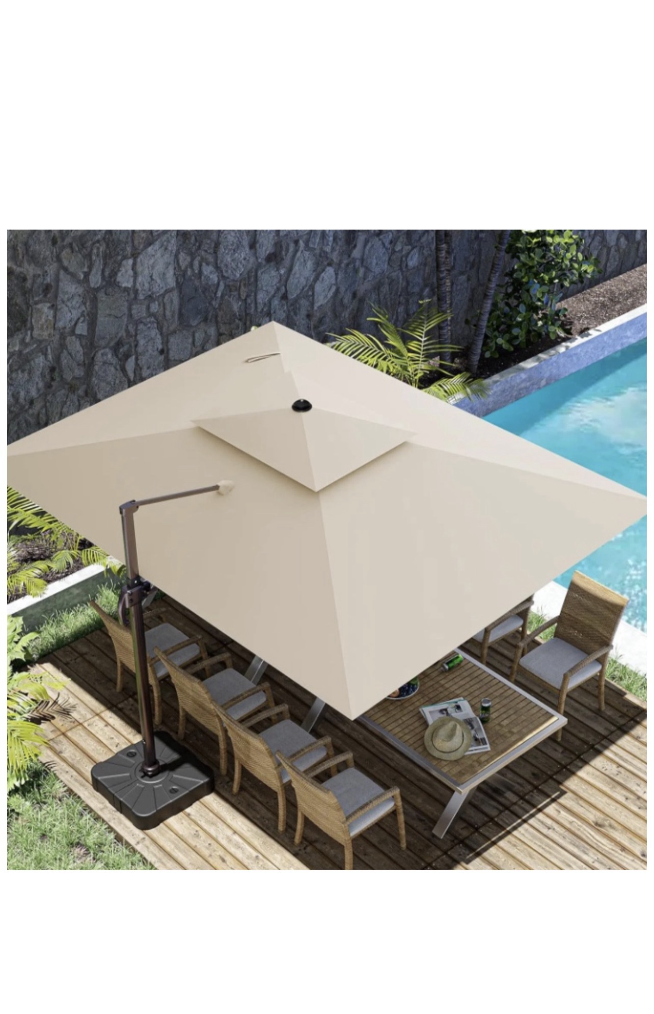 Luxury Italian Cantilever Umbrella For Patio Poolside & Garden - Image 4