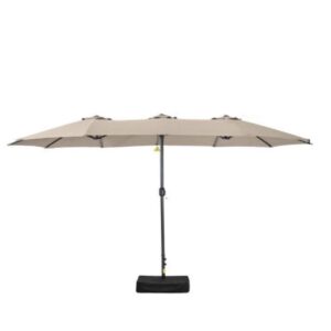 15ft Outdoor Double-Sided Patio Umbrella - Beige