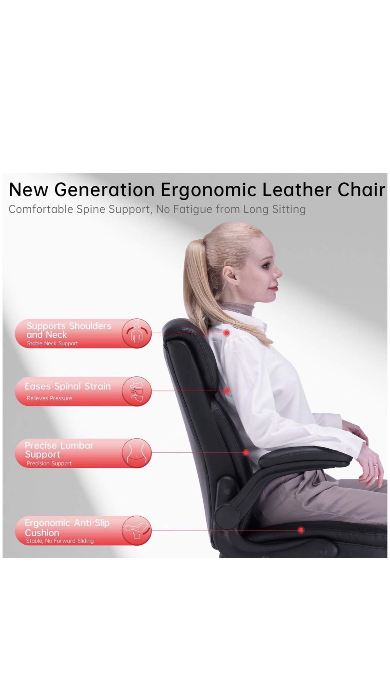 High-End Faux Leather Executive Office Chair - Image 3