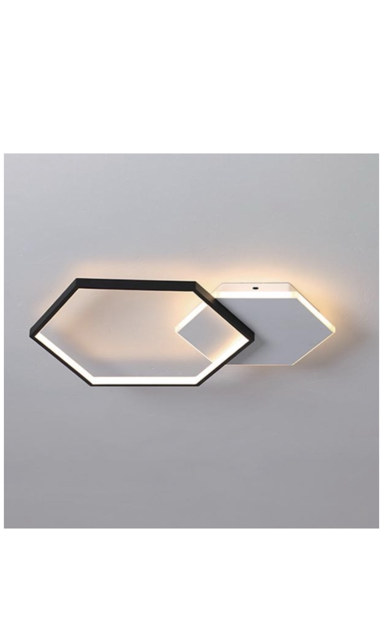 Modern Hexagon LED Ceiling Light 46W Sand Black & White Flush Mount - Image 3
