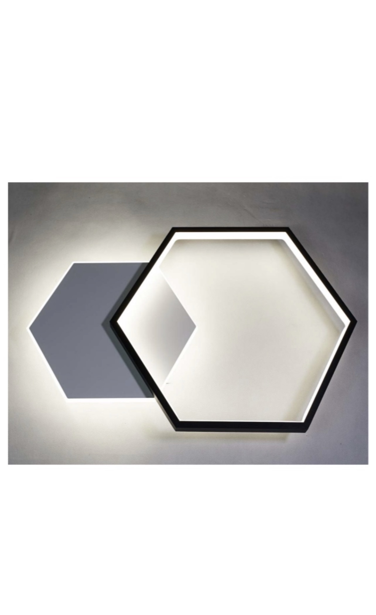 Modern Hexagon LED Ceiling Light 46W Sand Black & White Flush Mount - Image 4