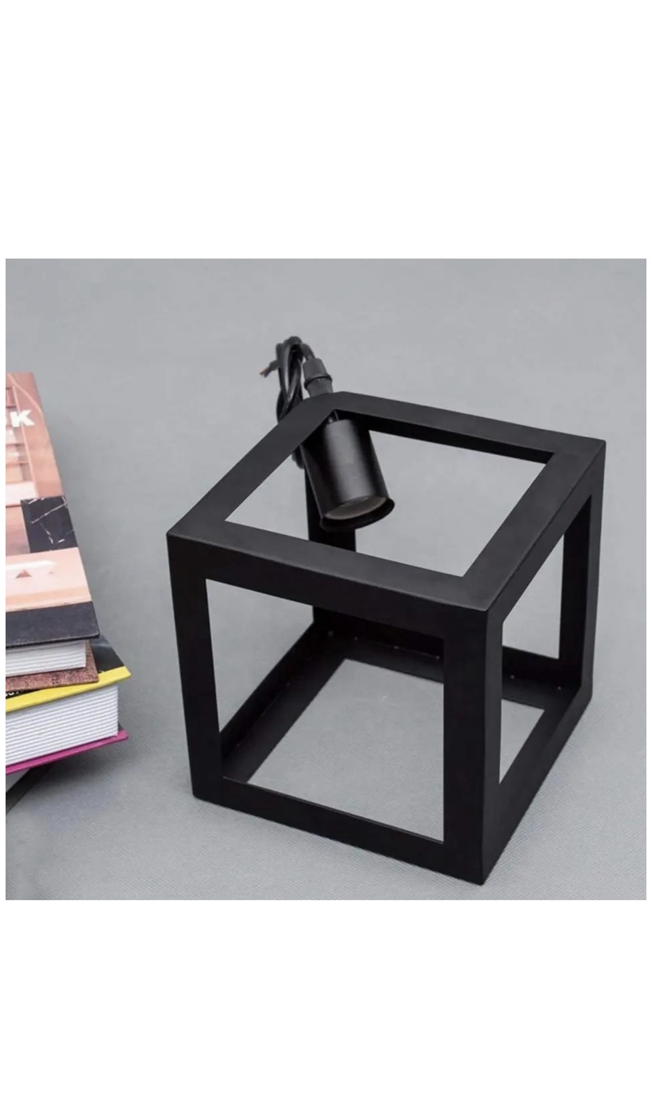Three Lights Linear Cluster Black Geometric Cube Pendant Lamp - Image 3